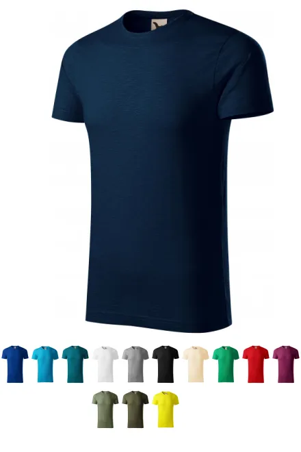Herren-T-Shirt aus strukturierter Bio-Baumwolle, dunkelblau