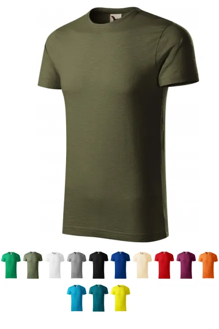 Herren-T-Shirt aus strukturierter Bio-Baumwolle, military