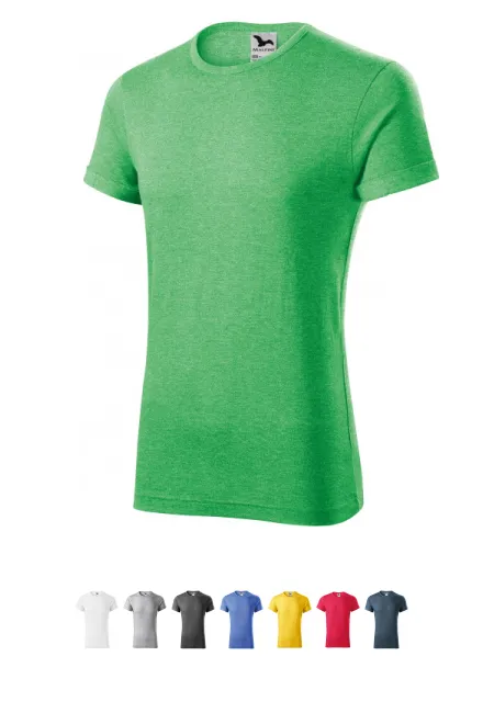 Herren T-Shirt mit gerollten Ärmeln, grüner Marmor