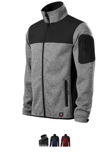Herrenjacke für Freizeit, helles Strickgrau