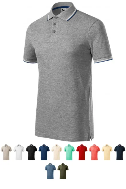 Klassisches Herren-Poloshirt, dunkelgrauer Marmor