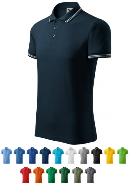 Kontrastiertes Poloshirt für Herren, dunkelblau