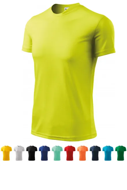 T-Shirt mit asymmetrischem Ausschnitt, Neon Gelb
