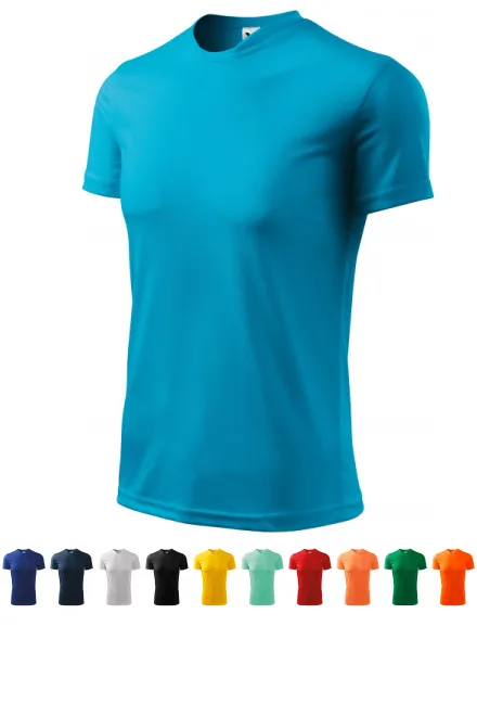 T-Shirt mit asymmetrischem Ausschnitt, türkis