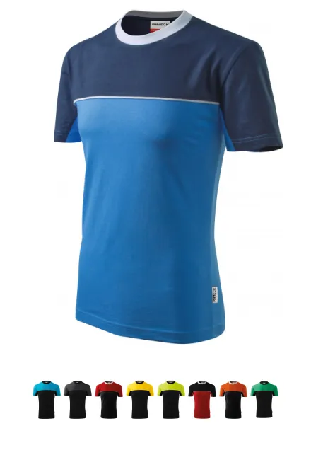 T-Shirt mit zwei Farben, hellblau