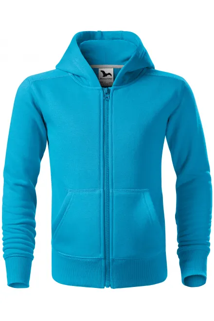 Kinder Sweatshirt mit Kapuze - türkis, 158 cm / 12 Jahre
