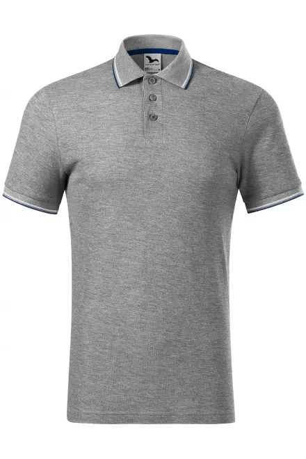 Klassisches Herren-Poloshirt - dunkelgrauer Marmor, S