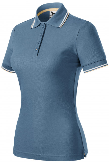 Klassisches Poloshirt für Damen, denim, Damen-T-Shirts