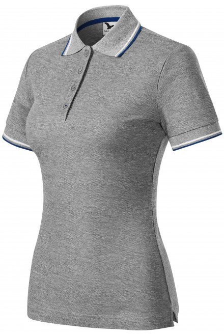 Klassisches Poloshirt für Damen, dunkelgrauer Marmor, T-Shirts mit kurzen Ärmeln