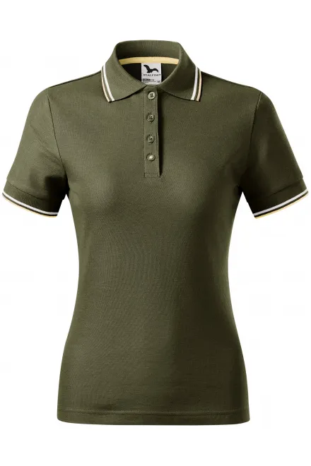 Klassisches Poloshirt für Damen - military, XS