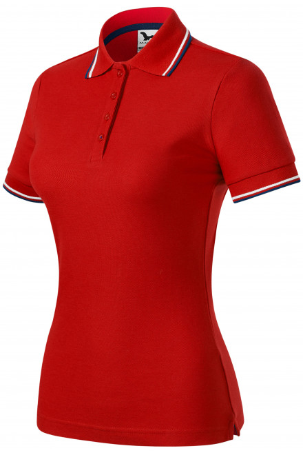 Klassisches Poloshirt für Damen, rot, einfarbige T-Shirts