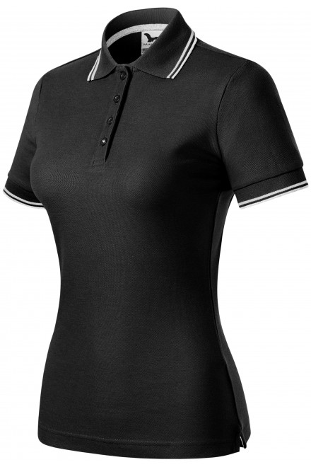 Klassisches Poloshirt für Damen, schwarz, T-Shirts