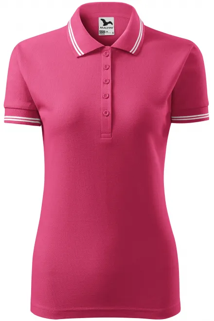 Kontrast-Poloshirt für Damen - lila, S
