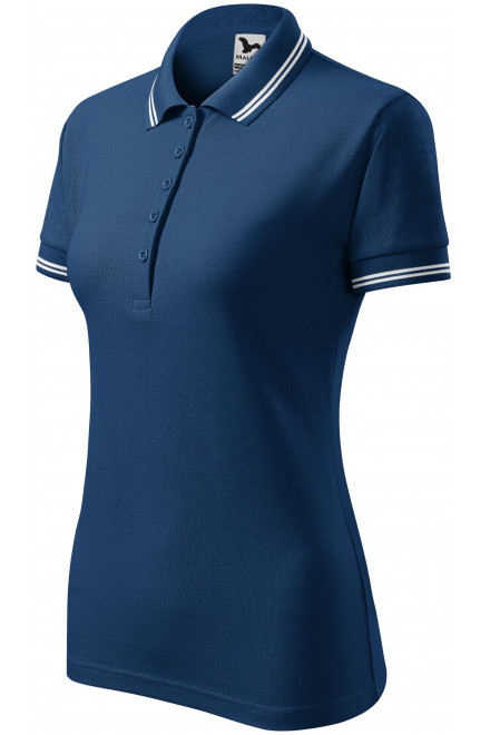 Kontrast-Poloshirt für Damen, Mitternachtsblau, Damen-Poloshirts