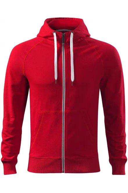 Kontrastiertes Herren-Sweatshirt mit Kapuze - formula red, S