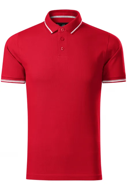 Kontrastiertes Poloshirt für Herren - formula red, S