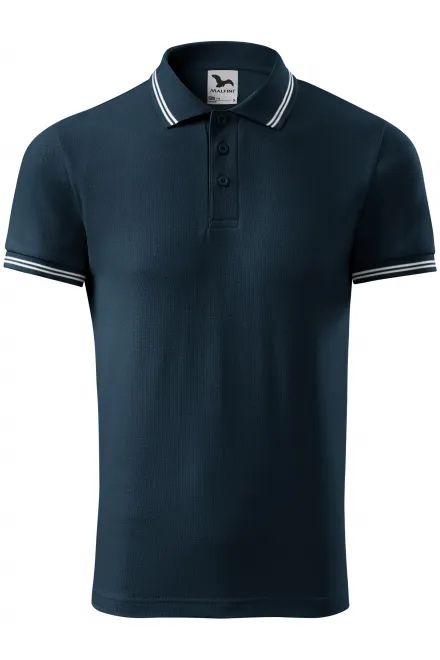 Kontrastiertes Poloshirt für Herren - dunkelblau, S