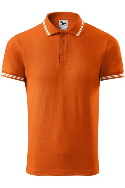 Kontrastiertes Poloshirt für Herren - orange, S
