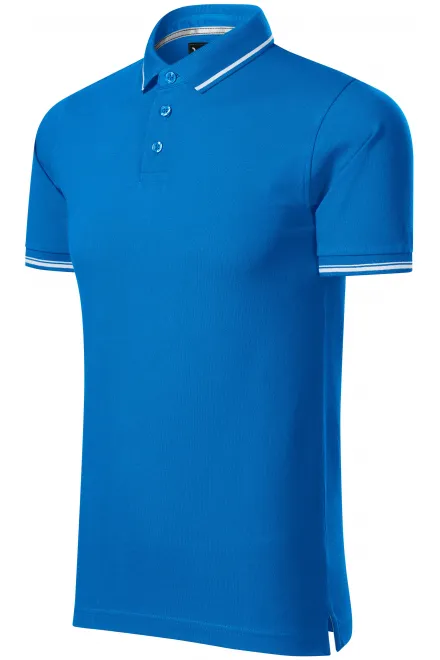 Kontrastiertes Poloshirt für Herren, meerblau