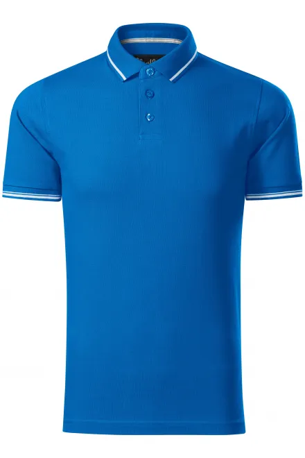 Kontrastiertes Poloshirt für Herren - meerblau, S