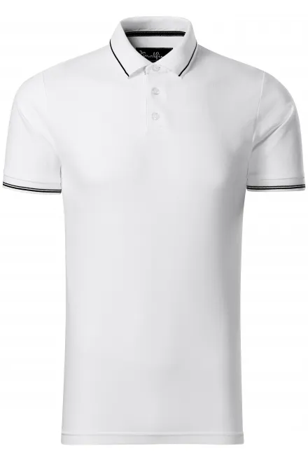 Kontrastiertes Poloshirt für Herren - weiß, S