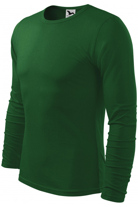Langärmliges T-Shirt für Männer, Flaschengrün, Herren-T-Shirts