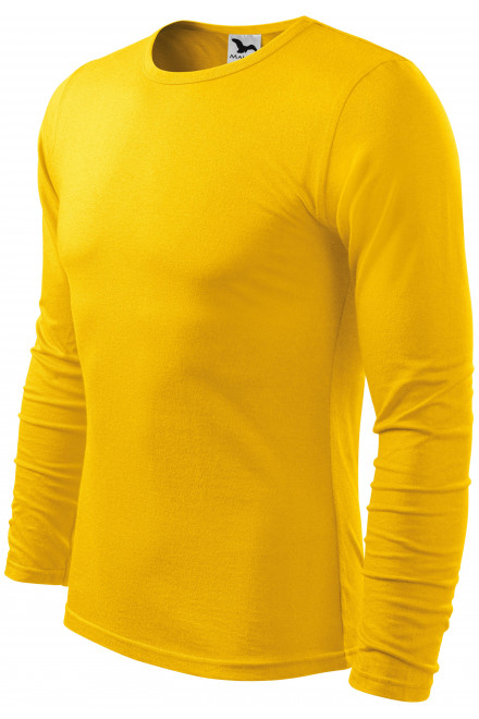 Langärmliges T-Shirt für Männer, gelb, gelbe T-Shirts