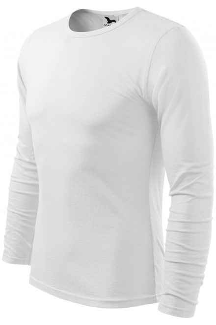 Langärmliges T-Shirt für Männer, weiß, T-Shirts mit langen Ärmeln