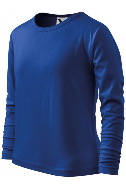 LangarmShirt für Kinder, königsblau, einfarbige T-Shirts