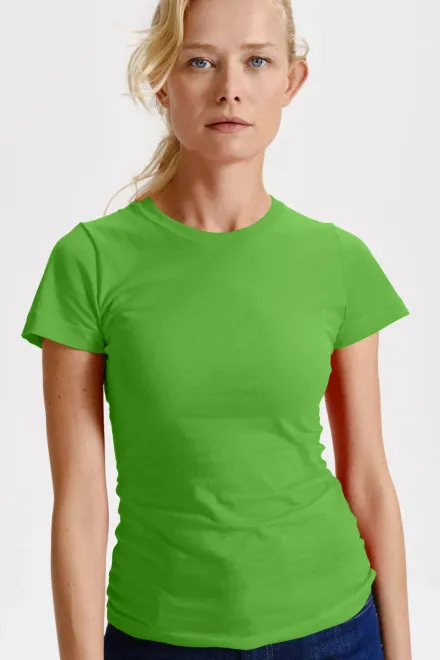 Damen klassisches T-Shirt, Apfelgrün