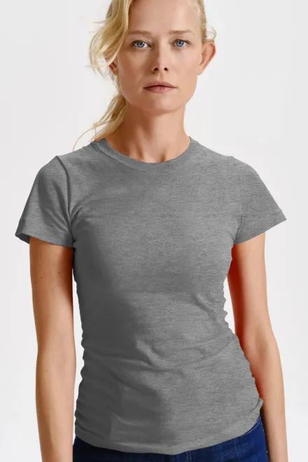 Damen klassisches T-Shirt, dunkelgrauer Marmor