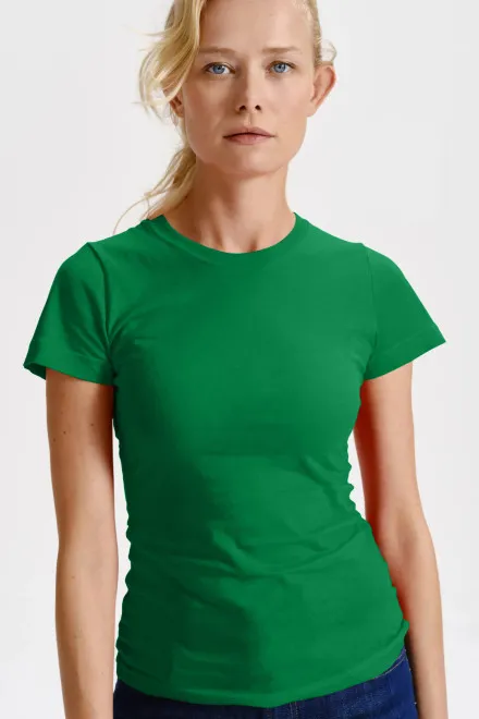 Damen klassisches T-Shirt, Grasgrün