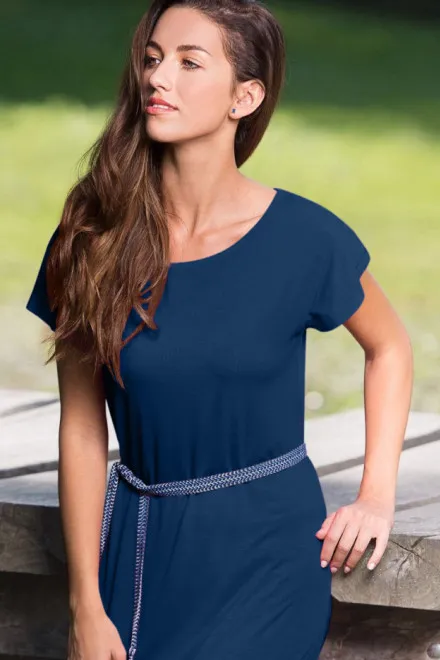 Damen langes T-Shirt/Kleid, Mitternachtsblau