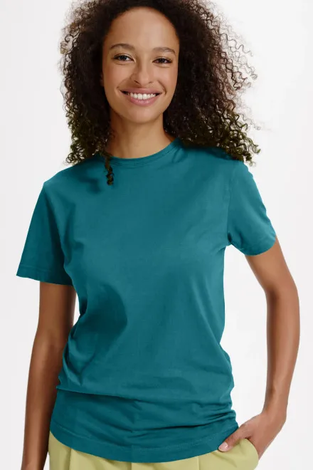 Damen T-Shirt, Bio-Baumwolle, petrol blue