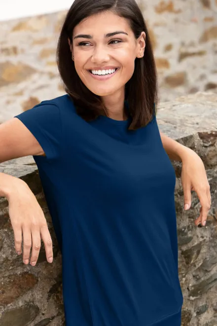 Damen trendy T-Shirt, Mitternachtsblau