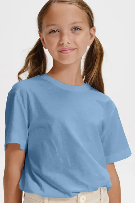Das einfache T-Shirt der Kinder, Himmelblau