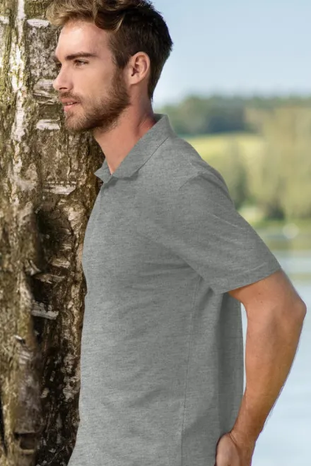 Einfaches Herren Poloshirt, dunkelgrauer Marmor