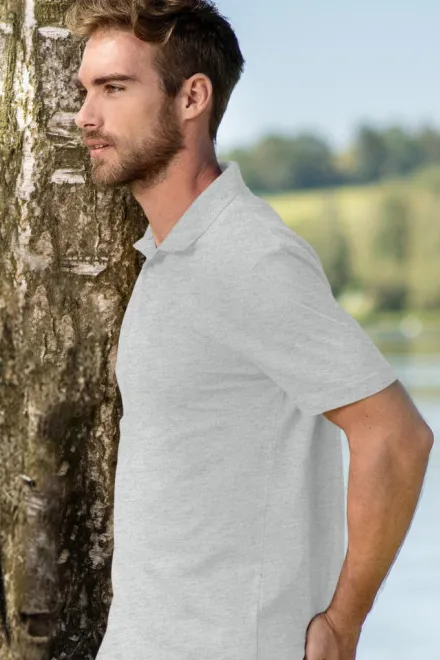 Einfaches Herren Poloshirt, hellgrauer Marmor