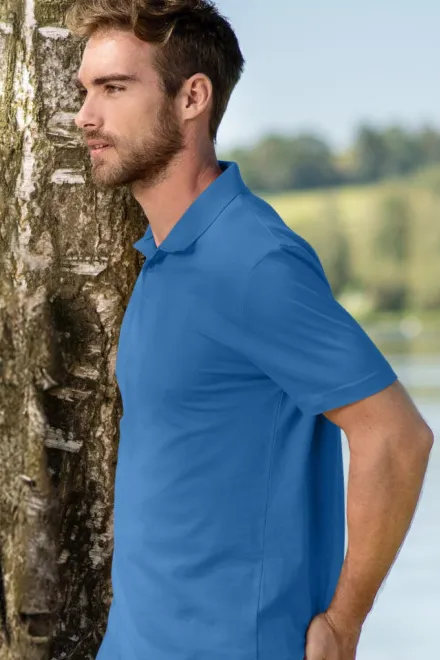 Einfaches Herren Poloshirt, hellblau
