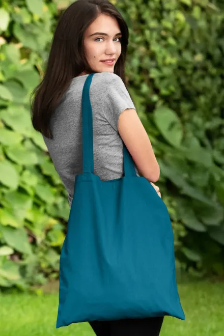 Einkaufstasche aus Baumwolle, petrol blue