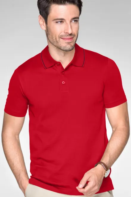 Elegantes mercerisiertes Poloshirt für Herren, formula red