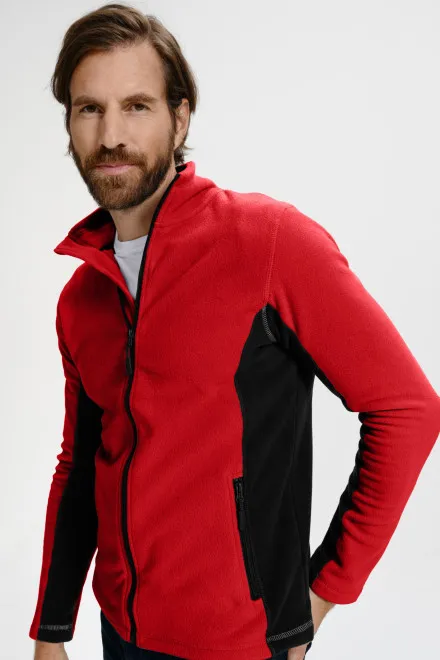 Fleece-Kontrastjacke für Herren, rot