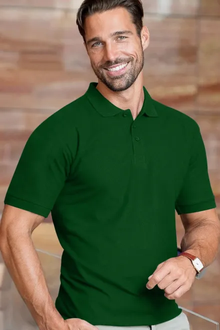 Gröberes Poloshirt für Herren, Flaschengrün