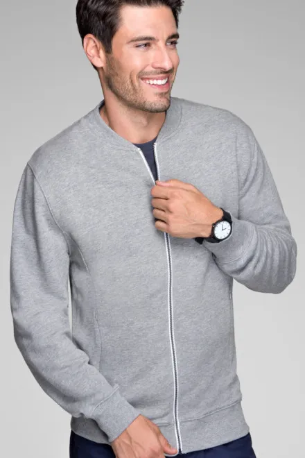 Herren Sweatshirt mit versteckten Taschen, dunkelgrauer Marmor