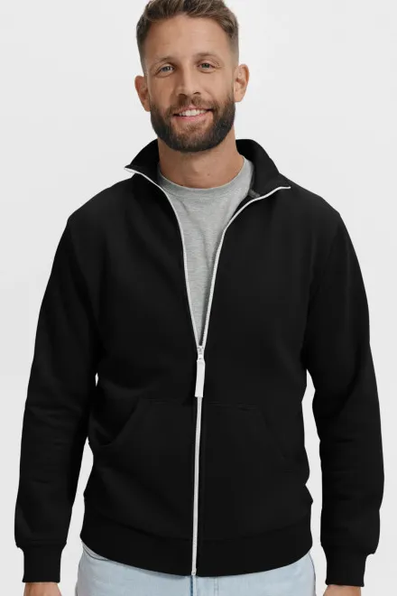 Herren Sweatshirt ohne Kapuze, schwarz