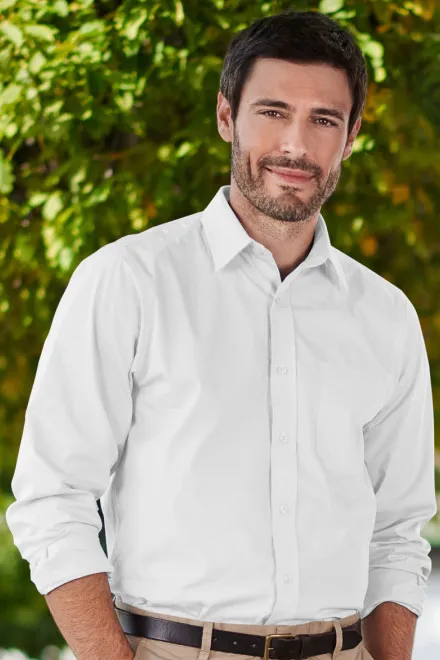 Herrenhemd mit langen Ärmeln, weiß