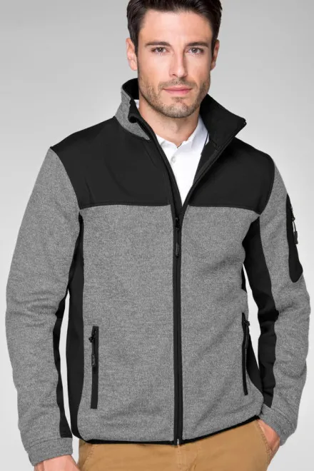 Herrenjacke für Freizeit, helles Strickgrau