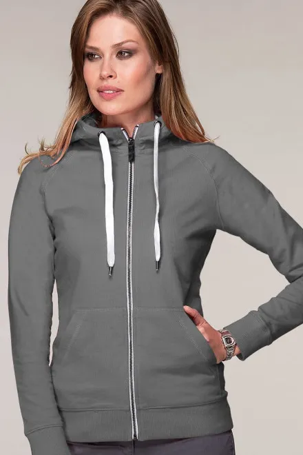 Kontrastfarbenes Damen-Sweatshirt mit Kapuze, dunkelgrauer Marmor