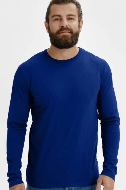 Langärmliges T-Shirt für Männer, königsblau