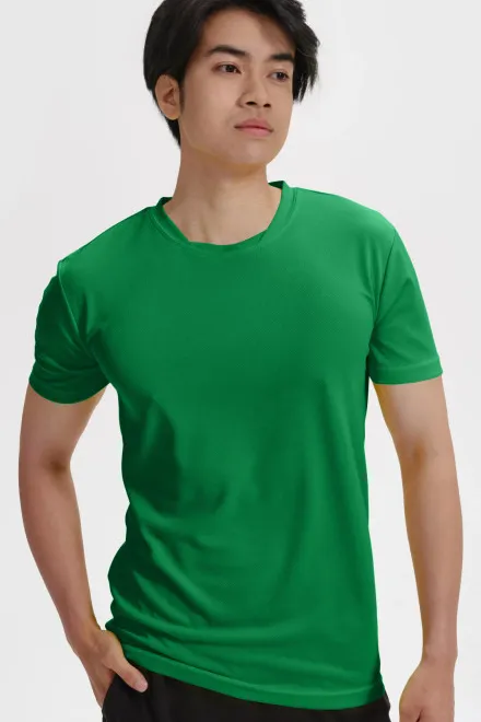 T-Shirt mit asymmetrischem Ausschnitt, Grasgrün